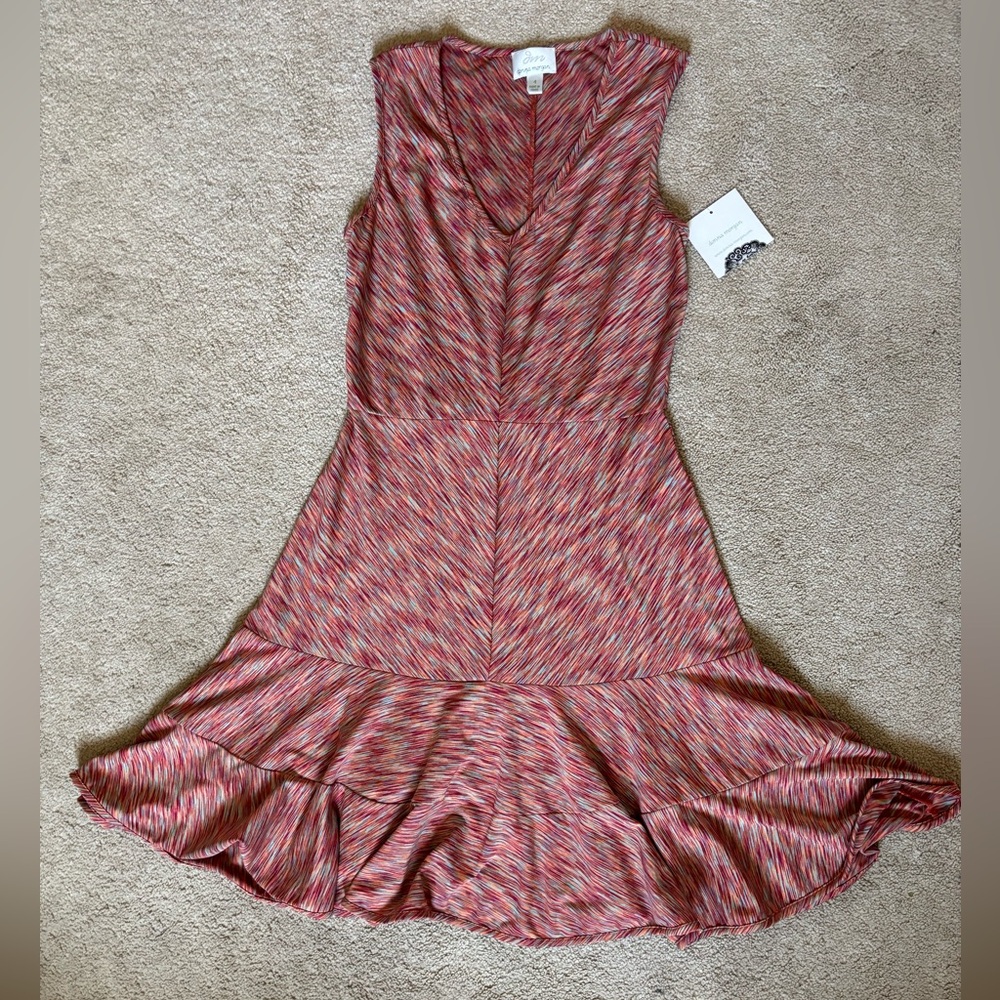Donna Morgan Multicolored Sleeveless V-Neck Flared Dress